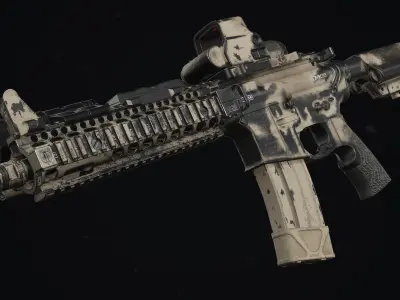 Daniel Defense MK18 Painted Low-poly 3D model
