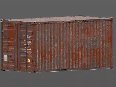 PBR 20 and 40 ft Shipping Cargo Container - Collection Pack Low-poly 3D model