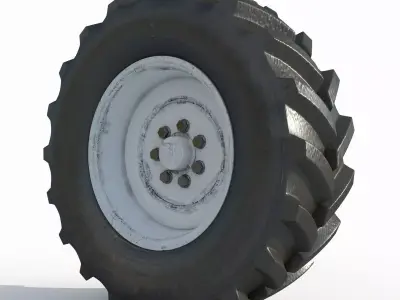 Tractor wheel Rim Tire 3D model