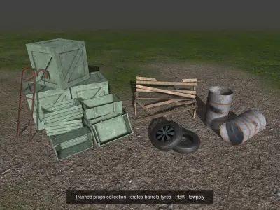 Postapocalyptic assets 3D Model Pack