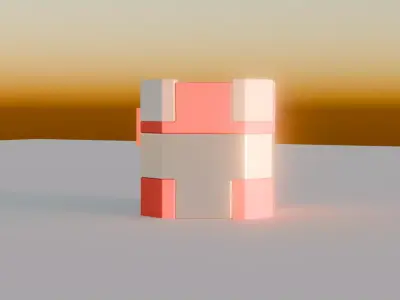 low-poly sci-fi crate Low-poly 3D model