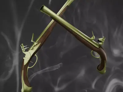 flintlock pistol Low-poly 3D model order