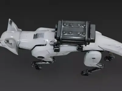 Robotic Scout Fox 3D Model Low-poly 3D model