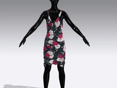 Woman Cloth Dress Low-poly 3D model