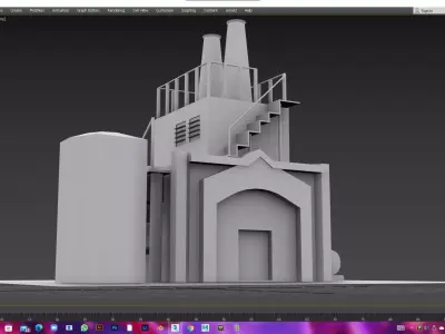 FACTORY MODEL IN 3DS MAX Low-poly 3D model