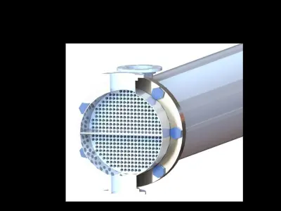 Shell and Tube Heat Exchange  Free 3D model