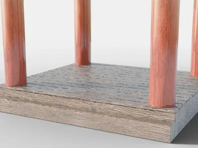 pagoda-like building Low-poly 3D model