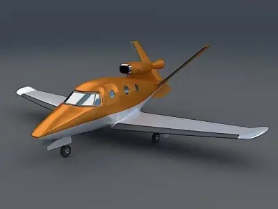 Generic Microjet aircraft Low-poly 3D model