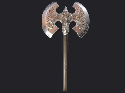 Ancient battle axe Low-poly 3D model