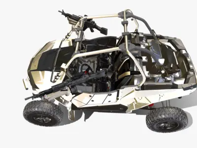 rzrxp 1000 militar 4x4 Low-poly 3D model