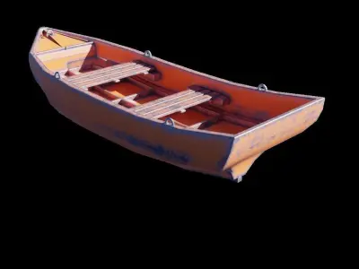 Boat model lifeboat Low-poly 3D model