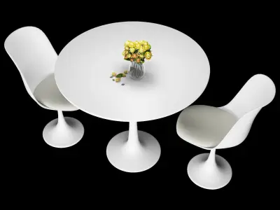 leisure Modern chair with table 3D model