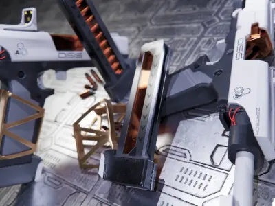 ZerTech Oisis the future pistol gun Low-poly 3D model