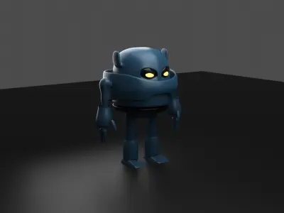 a low poly robot free Free low-poly 3D model