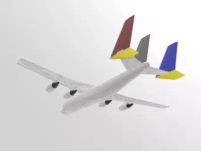 Fictional Tri-Tail Heavy Cargo Aircraft 3D model