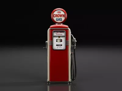 Game Ready Vintage Gas Pump Free low-poly 3D model
