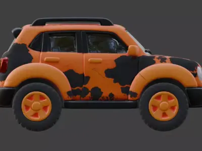 Chibi Stylized Lava SUV Scout Low-poly 3D model