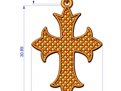 BEST ANTIQUE JESUS CROSS PENDANT 3D print model