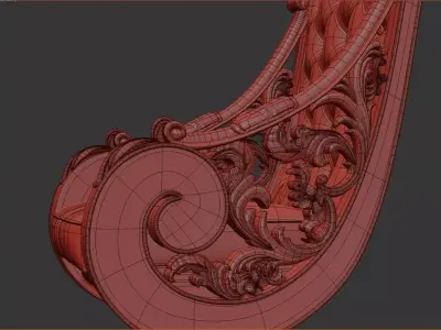 Classic Royal Carved Armchair 3D model