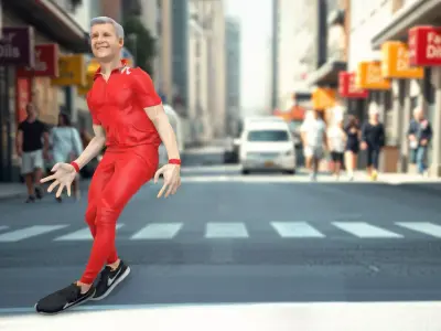 Red Athletic Man model pack Low-poly 3D model