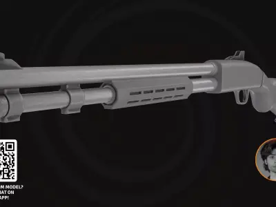 3D Model Mossberg 590 - Professional Police Tactical Shotgun 3D model