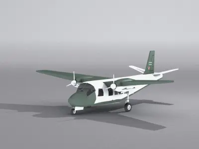 Aero Commander 500 Low-poly 3D model