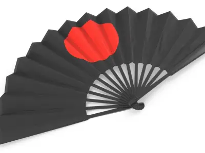 Japanese Folding Fans Collection 3D model