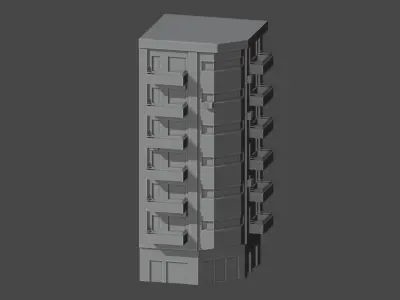 Buenos Aires Style Building 7 Free 3D model