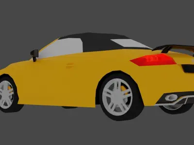 AUDI TT RS ROADSTER 2010 - LOW POLY - RIGGED Low-poly 3D model