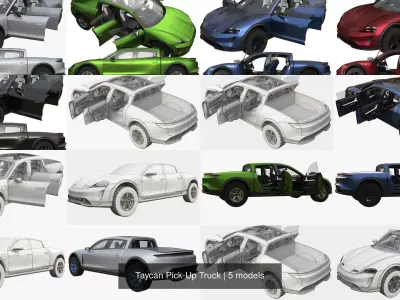 Porsche Taycan Pick-Up Truck 3D Model Pack purchase