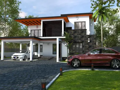 modern house  Free 3D model