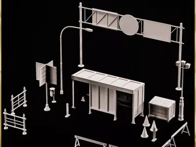 50 Different Street Asset Pack STL Collection  3D print model purchase