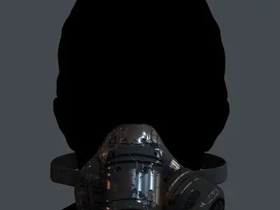 Gas mask helmet 3d model scifi Low-poly Low-poly 3D model Low-poly 3D model 12
