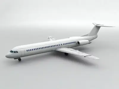  Fokker 100 Airliner - Generic White Low-poly 3D model