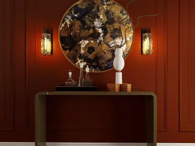 Console with decor set 3D model