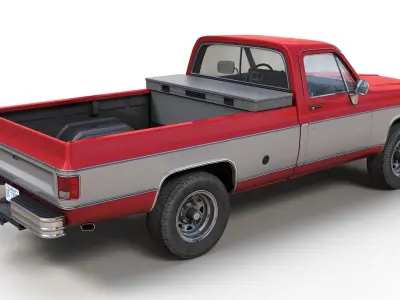 4x4 american pickup truck Low-poly 3D model