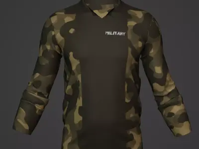 Military Soldier Clothing T-shirt Low-poly 3D model 9