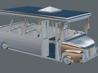 Cartoon bus 3D model get