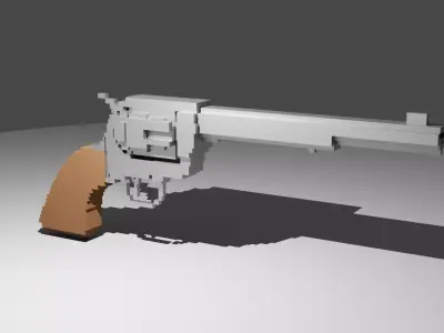 8-Bit Revolver Low-poly 3D model