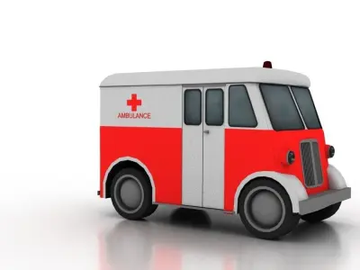 Marmon-Herrington Delivery-Van 1946 Ambulance Low-poly 3D model