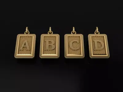 Antique Vintage Style Box Rectangle Letter Frame Pendant STYLE 4 3D print model purchase