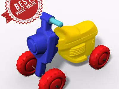 Buggy toy bike with wheels 3D model