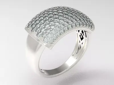 MR02 Mens Diamond Ring 3D print model