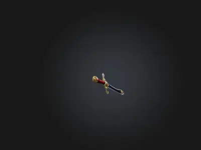 Custom Ceremonial Sword Low-poly 3D model