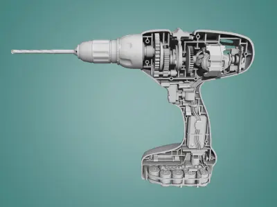 Realistic Next Generation Drill Internal Structure 3D model