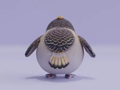 Bird Cute Baby Low-poly 3D model