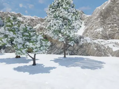 Snowy Village 3D model buy