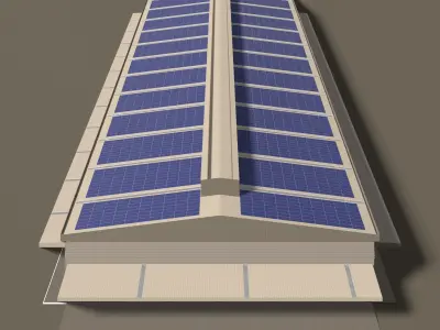 Solar roof on factory 24e01 3D model