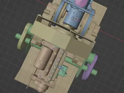 Renault FT engine 3D model