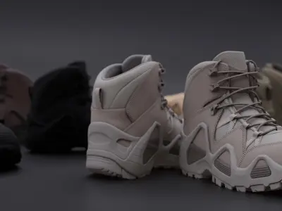 Lowa Zephyr military boots Low-poly 3D model